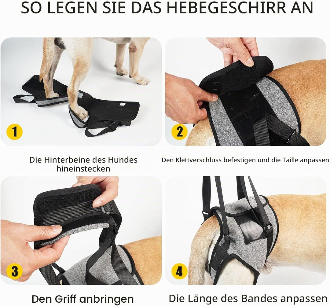 Dotoner Hundehebegeschirr, Hundestützgeschirr für die Hinterbeine, weiche Hundestützschlaufe für ver