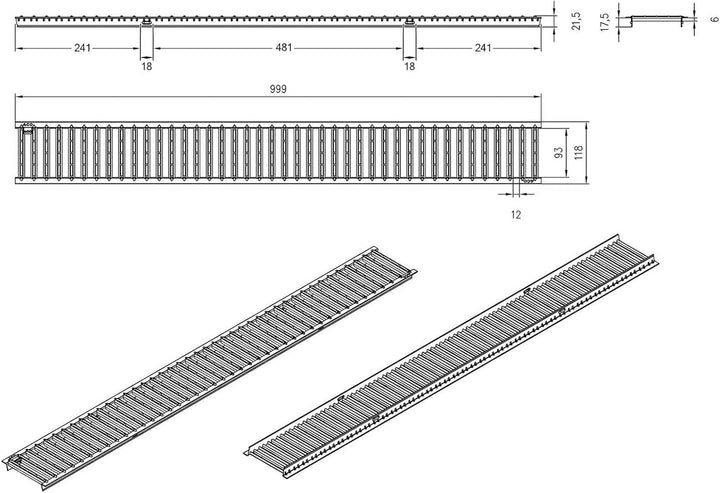 ACO Self® Stegrost Stahl verzinkt 100 cm (Länge)