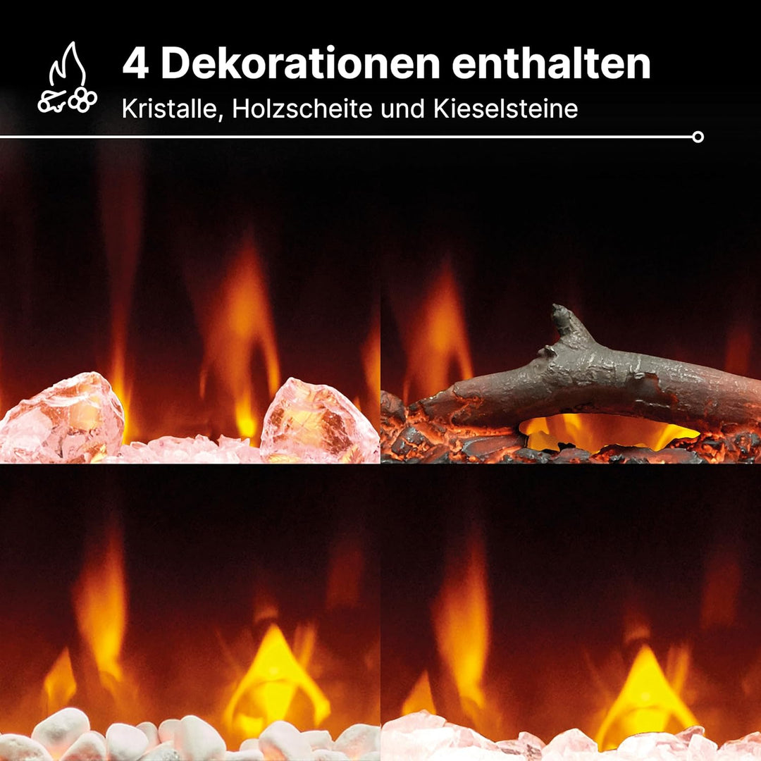 DIMPLEX - Sierra 48" - Elektrokamin - Schwarz, M - Patentierter Optiflame Flammeneffekt - Knisternde