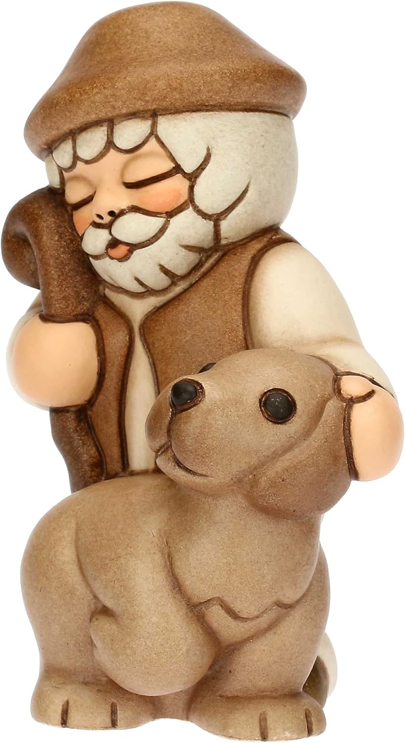 Thun - Hirte mit Hund - Keramik - Kollektion Klassische Krippe - 5,8 x 4,8 x 7,9 cm