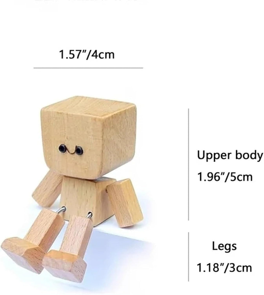 Wobbling Wooden Figures, Small Funny Bobble Head Car Decoration with Magnetic Expressions, Wooden Fi