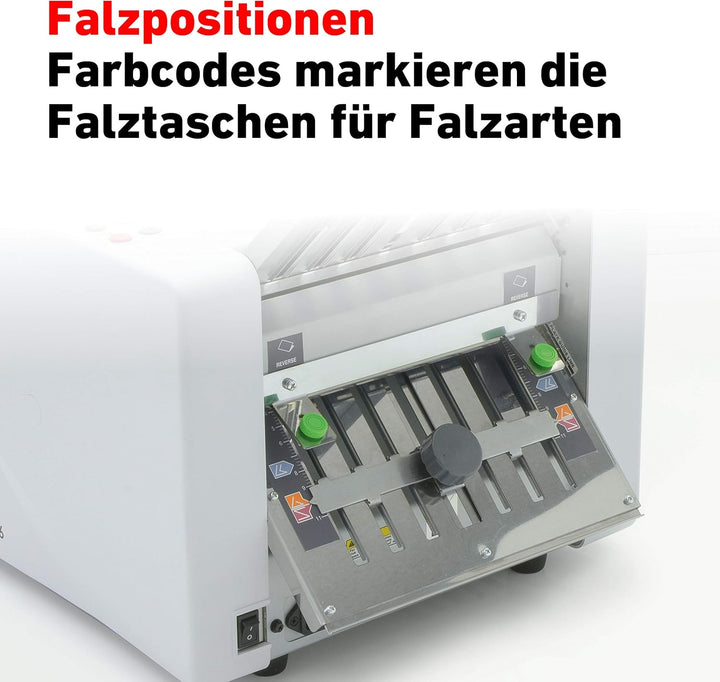 IDEAL Professionelle Falzmaschine 8306 mit Vier Falzarten, 60 bis 115 g/m² Papier, 115 Blatt/Minute,