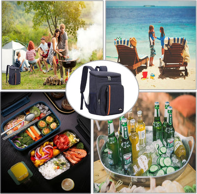 QINGLOU 28L Kühlrucksack Thermo Rucksack Picknickrucksack Kühltasche Gross Isoliert Cooler Bag Männe