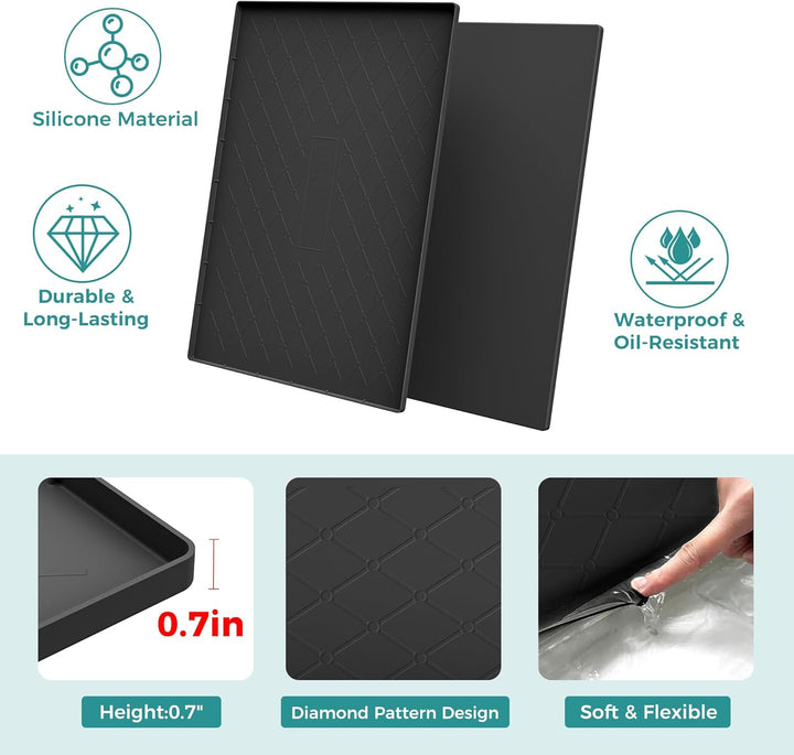 URMONA 48 B x 48 L cm Unterlegmatte für die Spüle, Küchenschrank Silikon Unterlage, Küche Aufbewahru