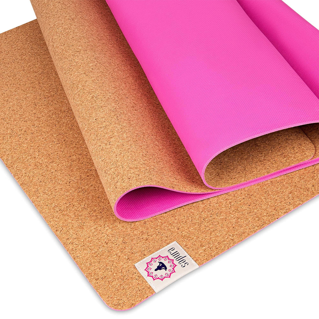 XXL Yogamatte rutschfest - Kork und Naturkautschuk 190cm - Extra lang + Tragegurt + Nachhaltige Yoga