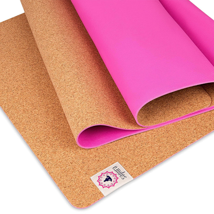 XXL Yogamatte rutschfest - Kork und Naturkautschuk 190cm - Extra lang + Tragegurt + Nachhaltige Yoga