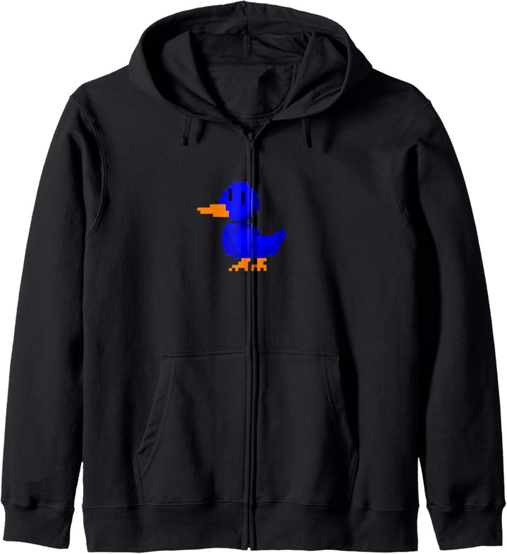 Blauer Vogel Pixel Kapuzenjacke