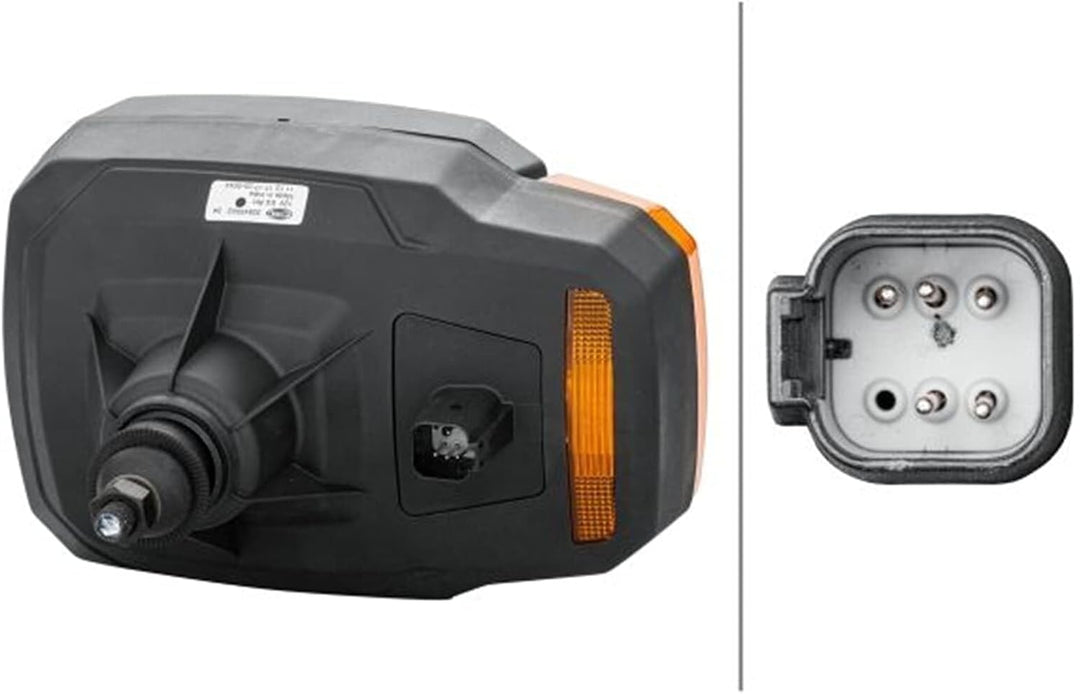 HELLA - Halogen-Hauptscheinwerfer - 12V - Einbau - Lichtscheibenfarbe: gelb - Stecker: DEUTSCH Steck