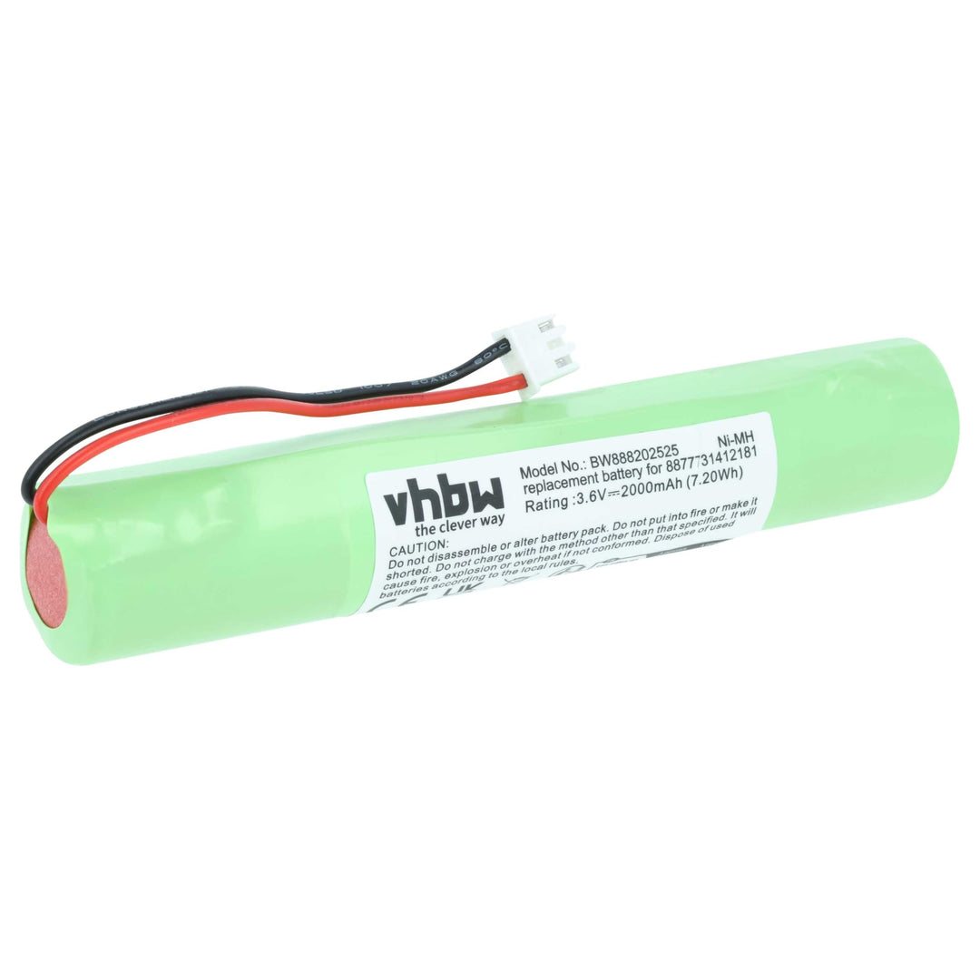 vhbw Akku kompatibel mit Hurricane Spin Scrubber Staubsauger Home Cleaner Heimroboter (2000mAh, 3,6V