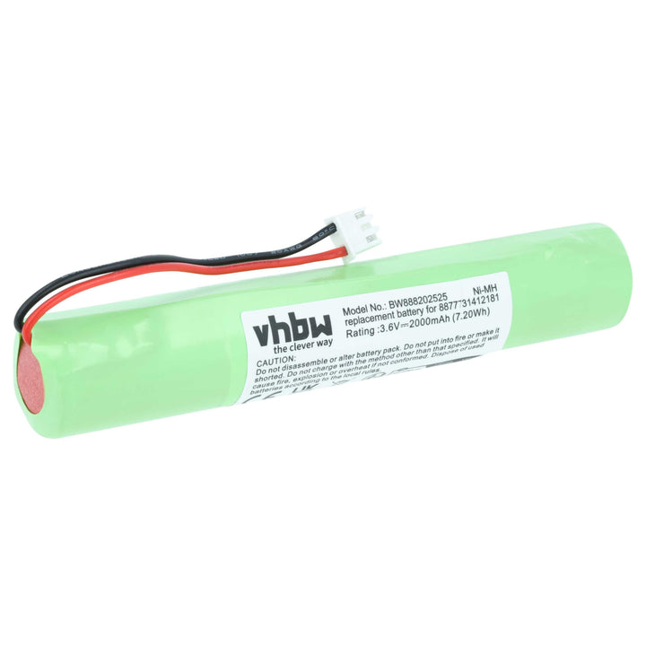 vhbw Akku kompatibel mit Hurricane Spin Scrubber Staubsauger Home Cleaner Heimroboter (2000mAh, 3,6V