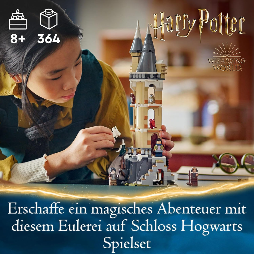 LEGO Harry Potter Eulerei auf Schloss Hogwarts, Abenteuer-Set mit Spielzeug-Tieren und 3 Mini-Figure