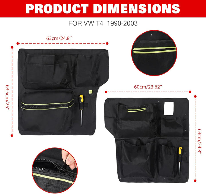 Scheunentor-Aufbewahrungsorganizer kompatibel mit VW T4 1990-2003, 2 Pcs Scheunentür Lagerorganisato