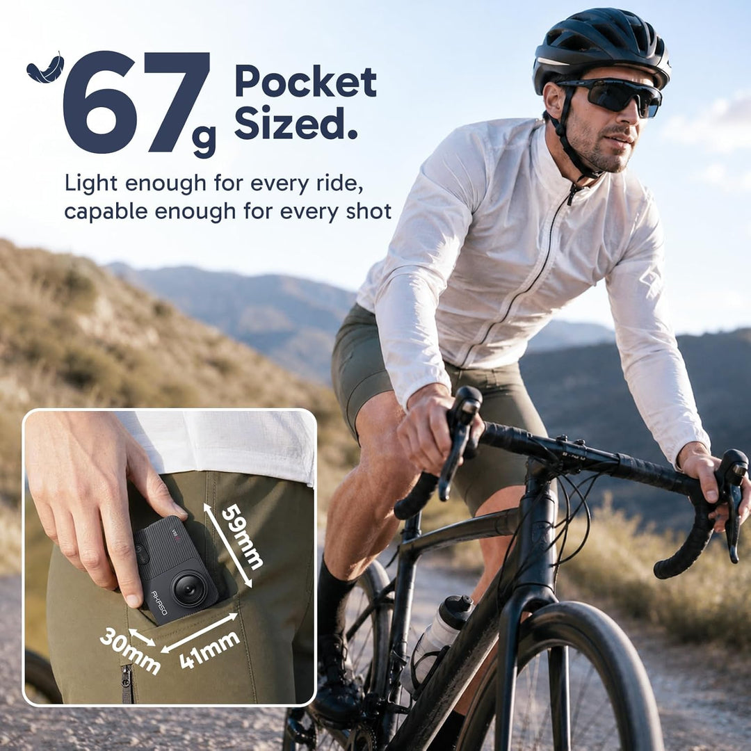AKASO V50X Action Cam 4K30FPS mit 64GB U3 Speicherkarte Unterwasserkamera WiFi 40M EIS Anti-Shake Ac