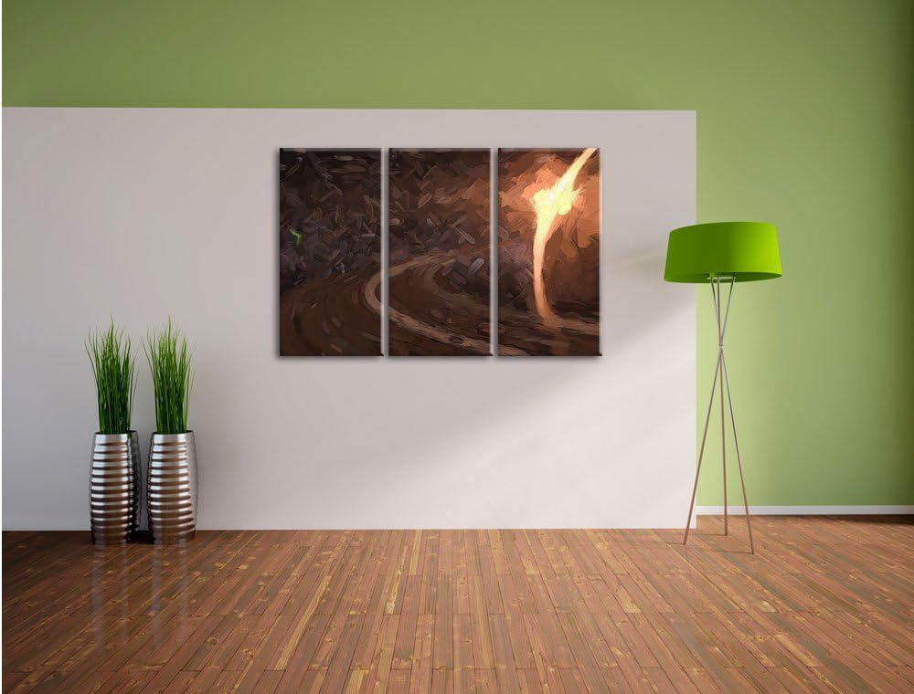 Pixxprint Planet Saturn im Weltall als Leinwandbild/Grösse: 3 Teilig (120x80) cm/Wandbild/Kunstdruck