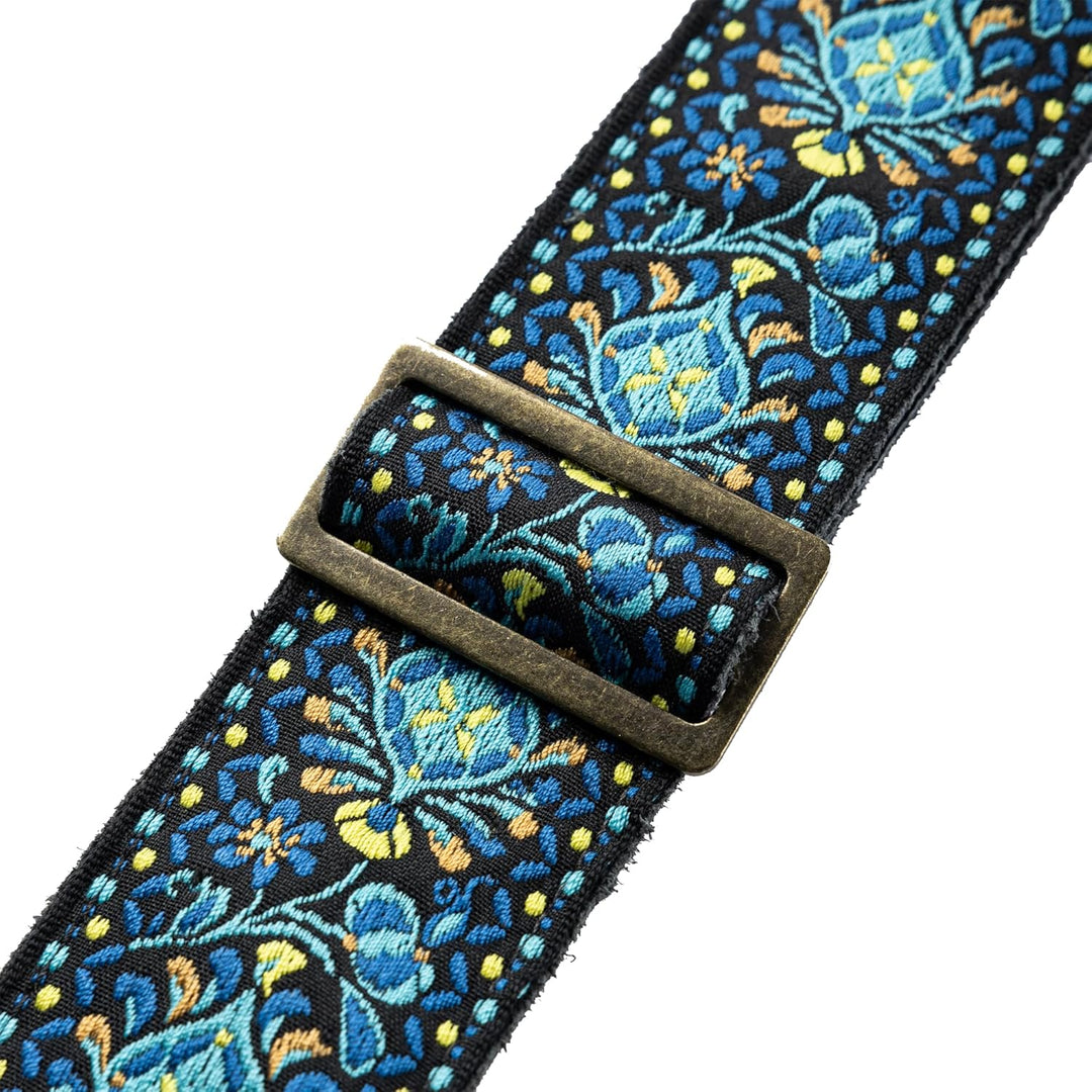 Levy's Leathers 2" Vintage Hootenanny Jacquard Weave Guitar Strap with Garment Leather Backing (M8HT