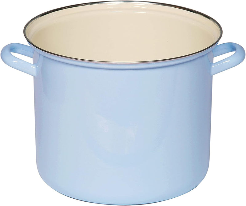 Riess, 0275-006, Topf mit Chromrand 24, CLASSIC - BUNT/PASTELL, Farbe Blau, Durchmesser 24 cm, Höhe
