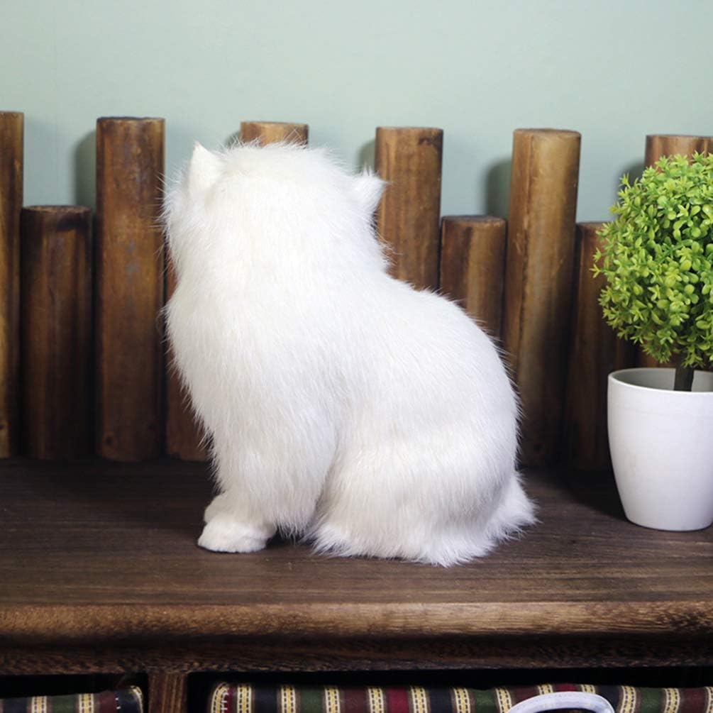 EXCEART Realistische Katze Figur Plüschtiere Katze Sitzende Plüsch Perserkatze Haus Hotel Büro Dekor