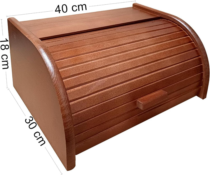 Brot-Box aus Holz, aufrollbar oder herunterklappbar, verschiedene Versionen erhältlich, holz, dunkel