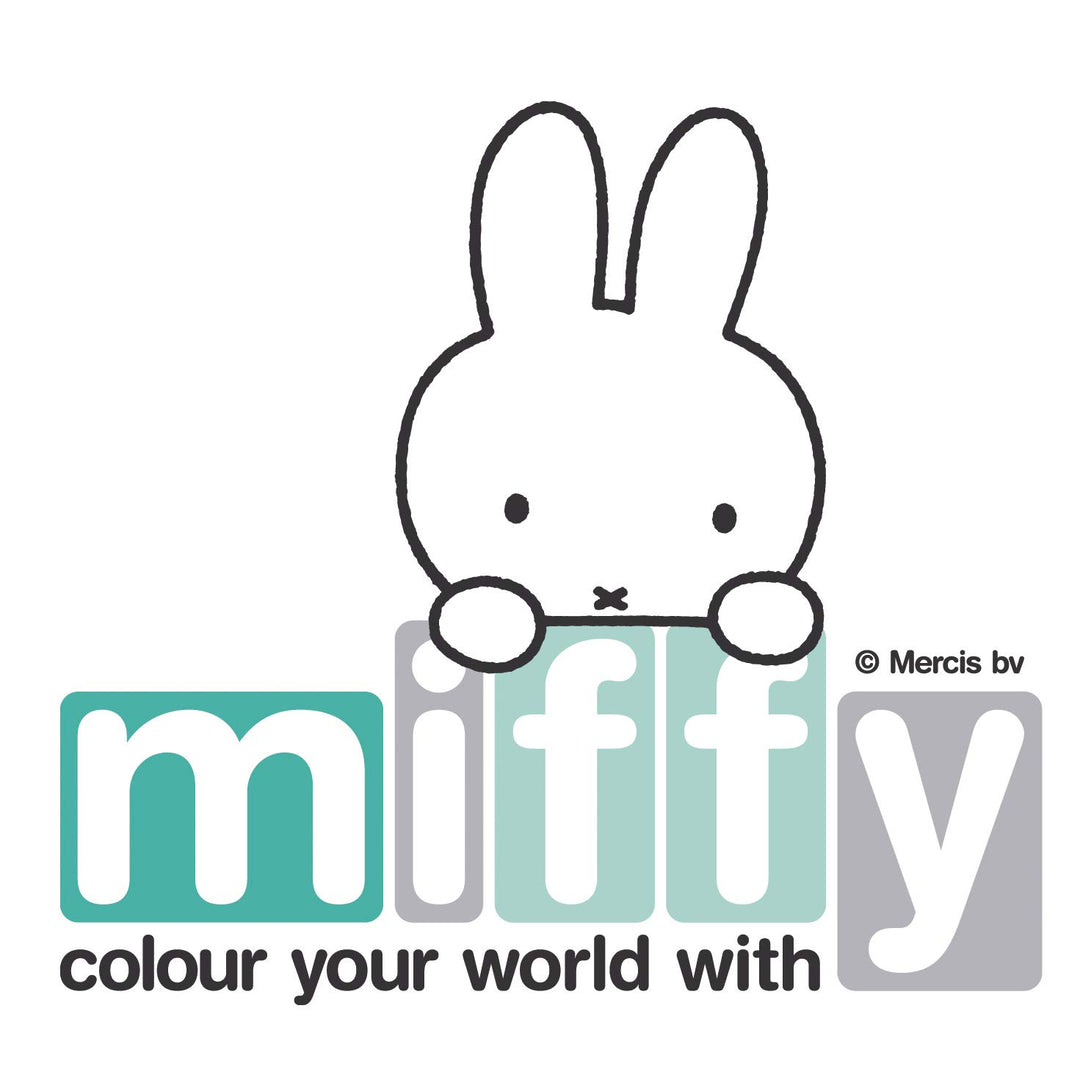 roba Spielregal miffy® - Spielzeugregal für Kinderzimmer mit 5 graue Boxen aus Stoff - Hasen Motiv -