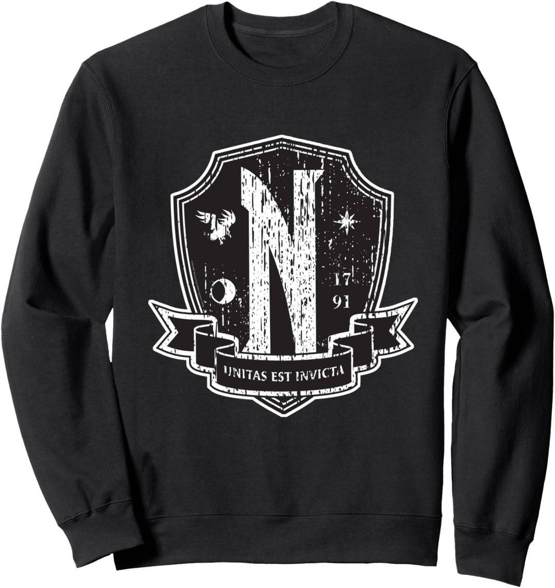 Wednesday-Serie Nevermore Logo im Used-Look Sweatshirt