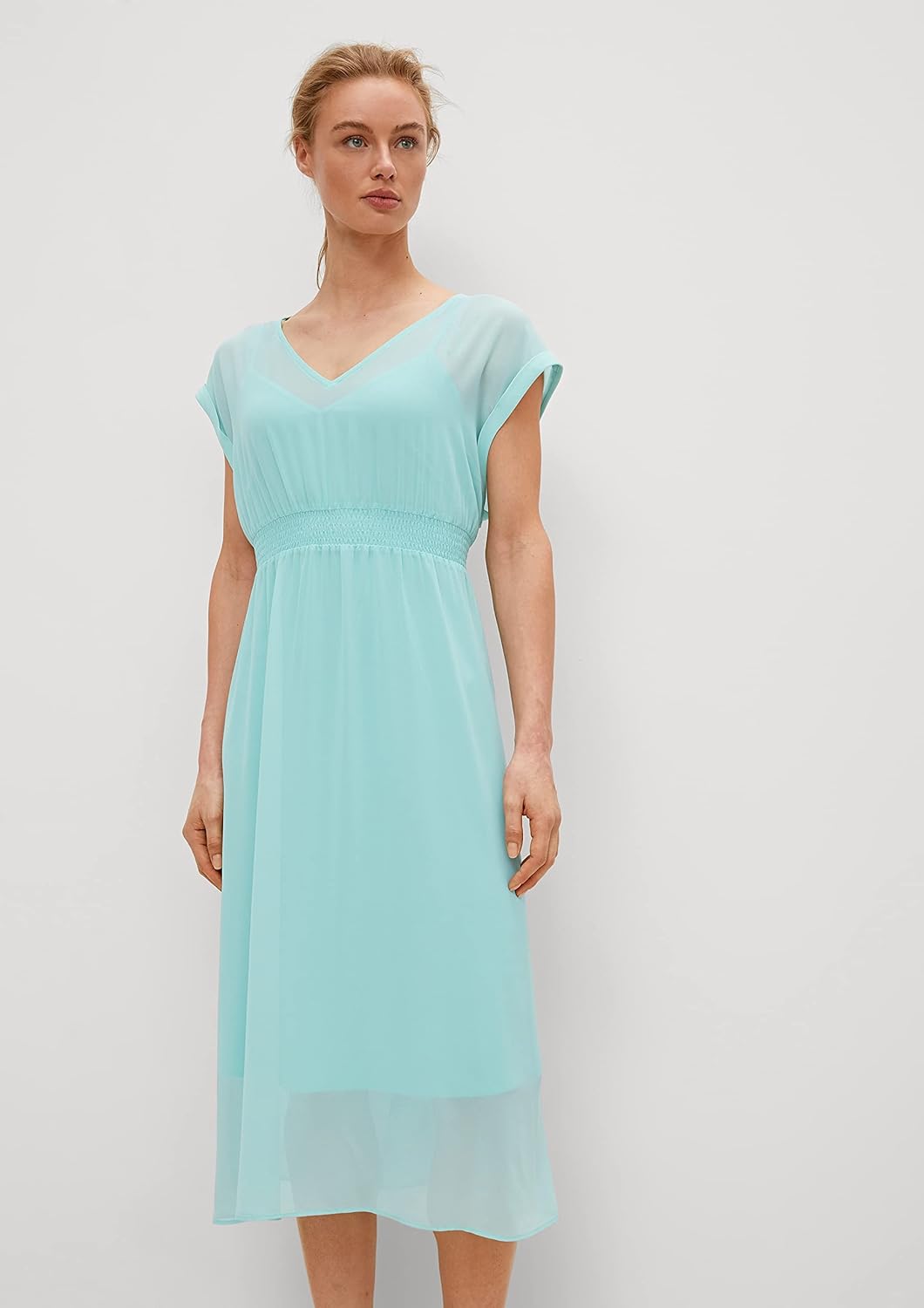 Comma Damen Kurz Kleid 38 6067 Grün, 38 6067 Grün