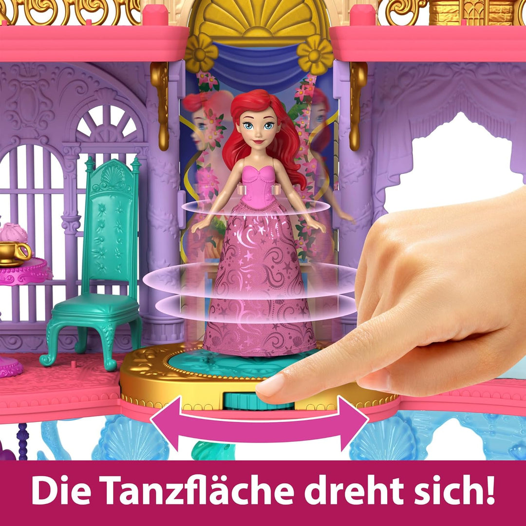 DISNEY Prinzessin Arielle - Land und Meeresschloss im Puppenhaus-Spielset, 31,1 cm hoch, 6 Spielbere