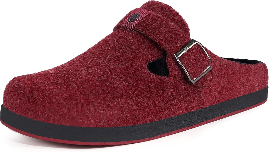 Sisttke Hausschuhe Damen Herren Filzpantoffeln Unisex Winter Geschlossen Pantoffeln mit Wechselfussb