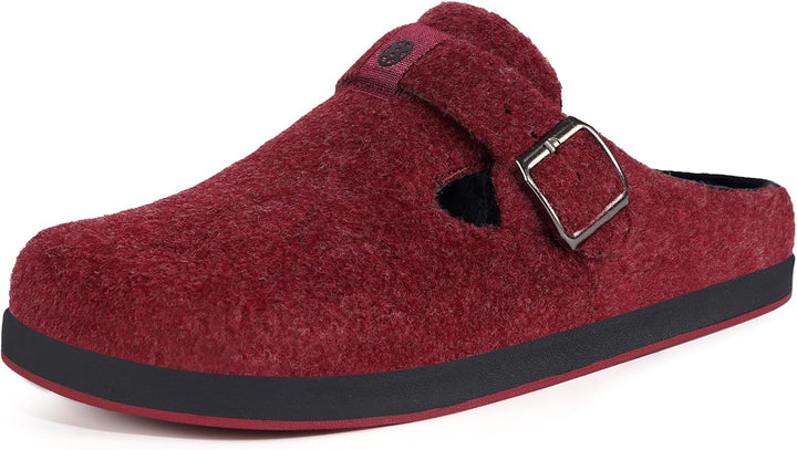 Sisttke Hausschuhe Damen Herren Filzpantoffeln Unisex Winter Geschlossen Pantoffeln mit Wechselfussb