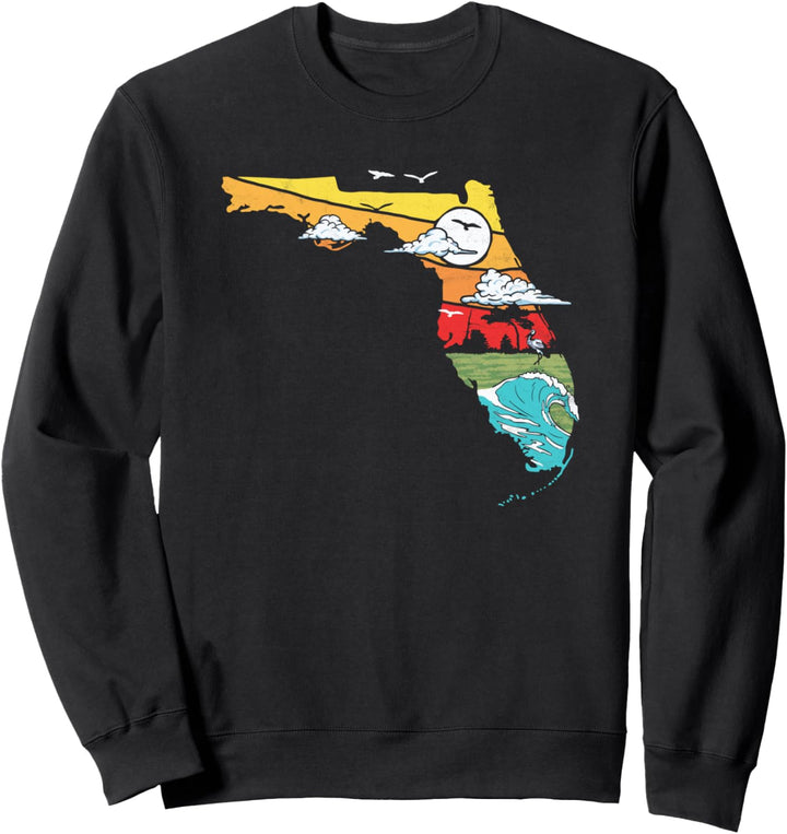 Vintage Florida Nature & Outdoors Retro Illustration Graphic Sweatshirt