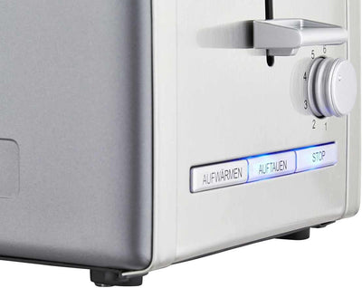 KHG Toaster TO-1050 GE | Toaster 2 Scheiben, Grau, 1050 W | mit Brötchenaufsatz, 6 Röstgradstufen mi