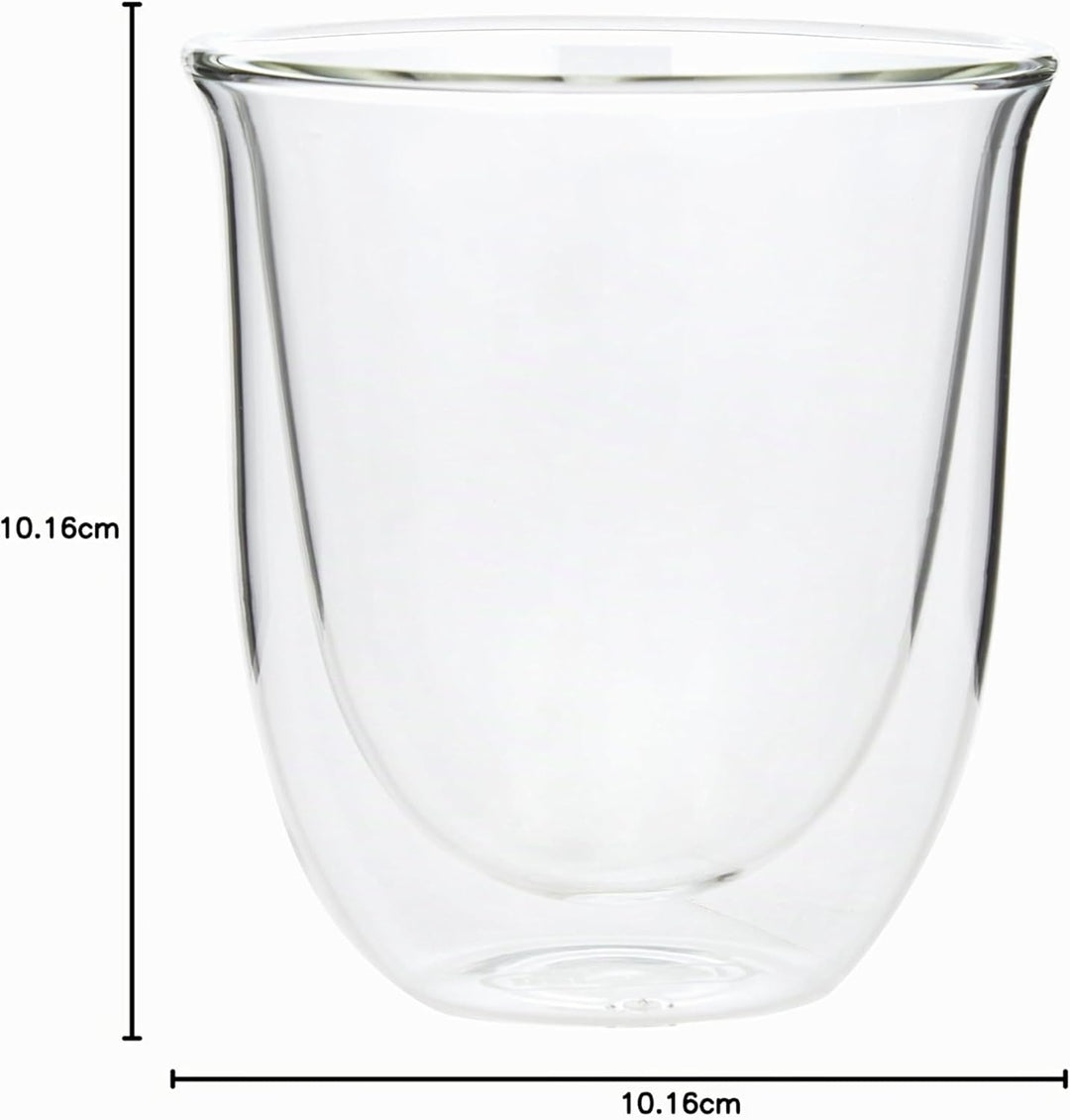 Thermisches Glas DeLonghi DLSC311 Doppelwandiges Cappuccino-Set, 2 Stück (1 Packung), transparent, D