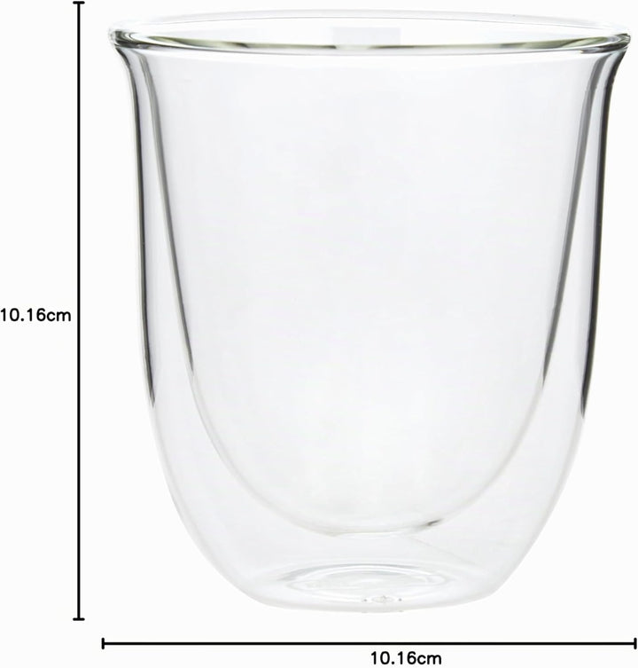 Thermisches Glas DeLonghi DLSC311 Doppelwandiges Cappuccino-Set, 2 Stück (1 Packung), transparent, D