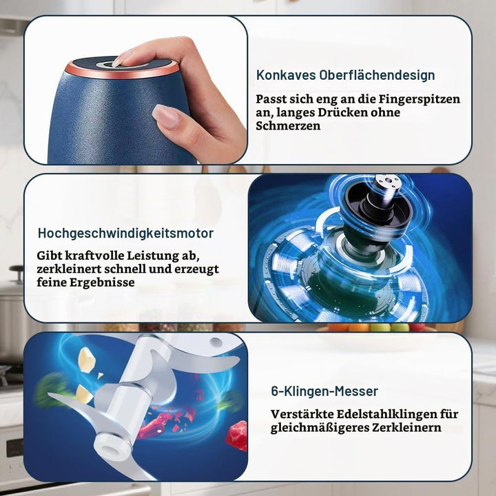Zerkleinerer Küche Elektrisch Mini Zwiebelschneider - 350ml Multizerkleinerer Kabelloser USB-Aufladu