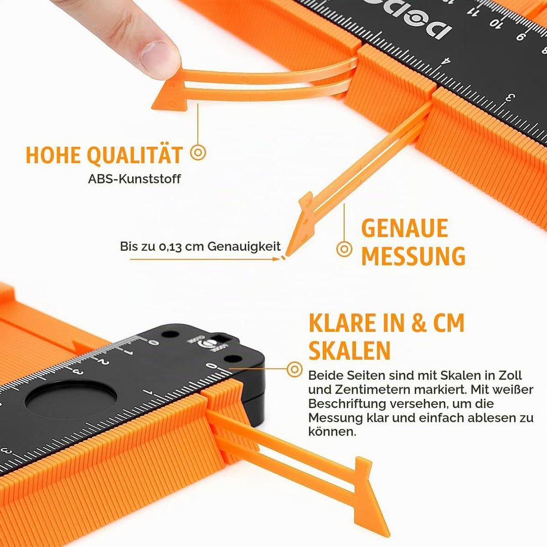 DODOWIN Konturenlehre 25cm, Weihnachtsgeschenke für Männer Papa, Konturenlehre Mit Feststeller, Hand