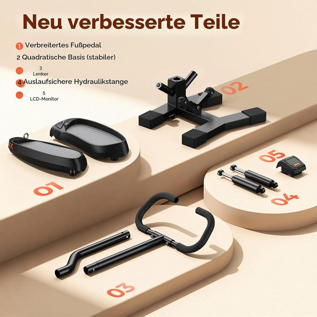 Sportsroyals Exercise Stair Stepper für Zuhause – Up-Down Swing Stepper mit Power Ropes for Bein/Arm