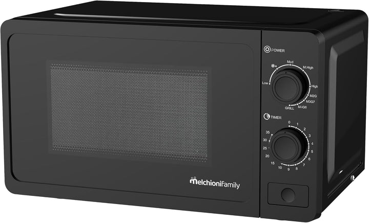 Melchioni Family Mikrowelle 20 l mit Grill – Wave – 800 W – Abmessungen 46 x 32 x 26 cm – Timer 1–35