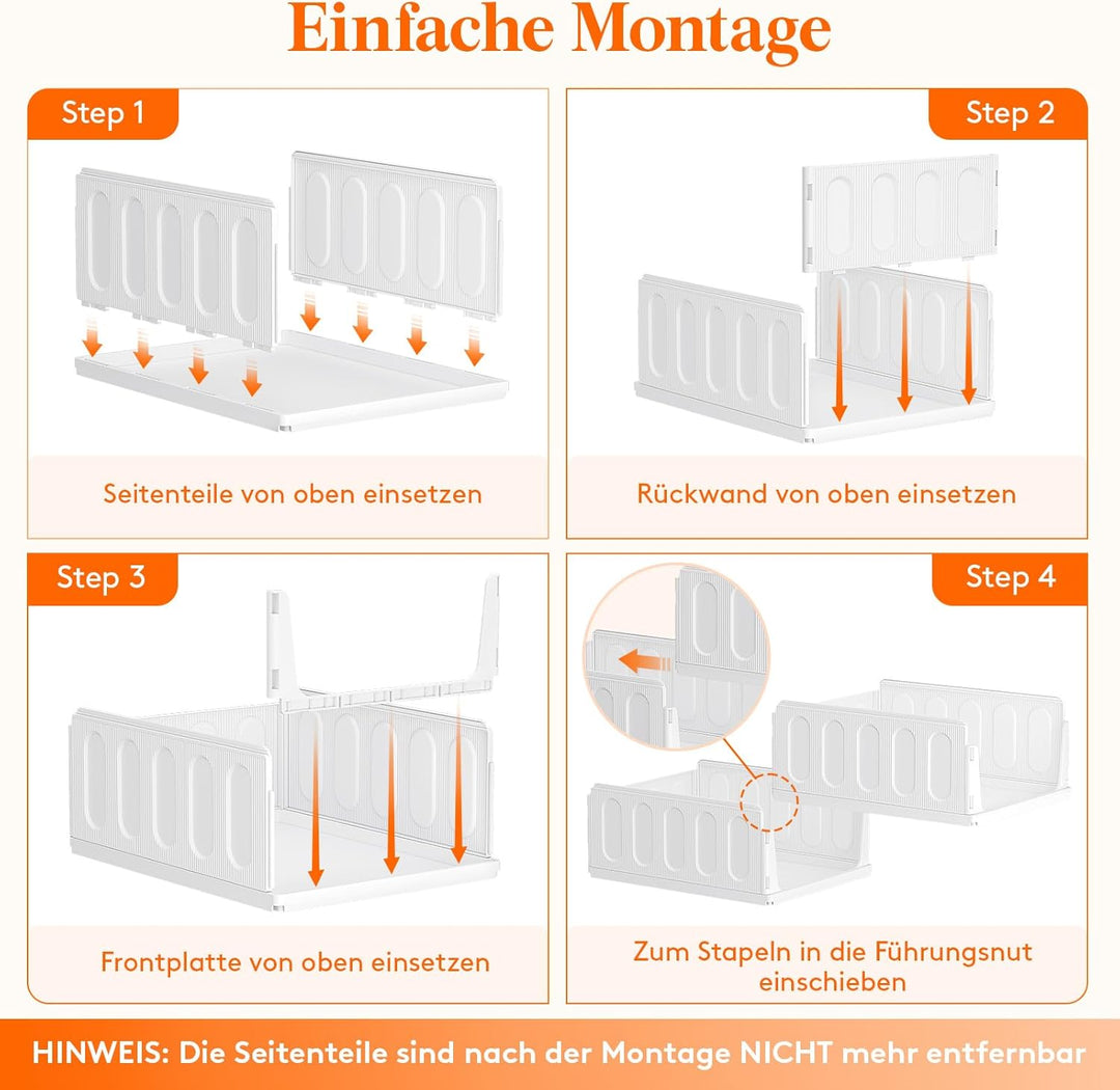 Lifewit 5 Pack Stapelbar Kleiderschrank Organizer, Ausziehbar Schrank, Stapelbar Aufbewahrungsbox fü