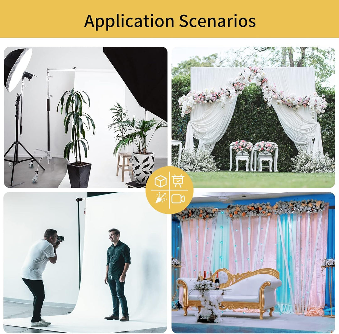 Selens 120-300cm Hintergrundständer Querstange Verstellbarer Hintergrund Ständer Backdrop Stand Silb