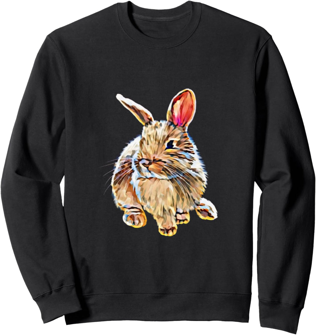 Niedliches Häschen Motiv Hase Haustiere Hasen Kaninchen Sweatshirt