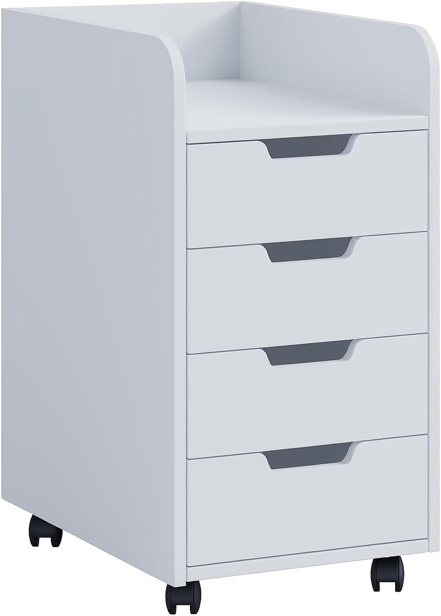 VCM Rollcontainer | Beistellcontainer mit 4 Schubladen | Masse ca. H. 65 x B. 33 x T. 40 cm | 4 leic