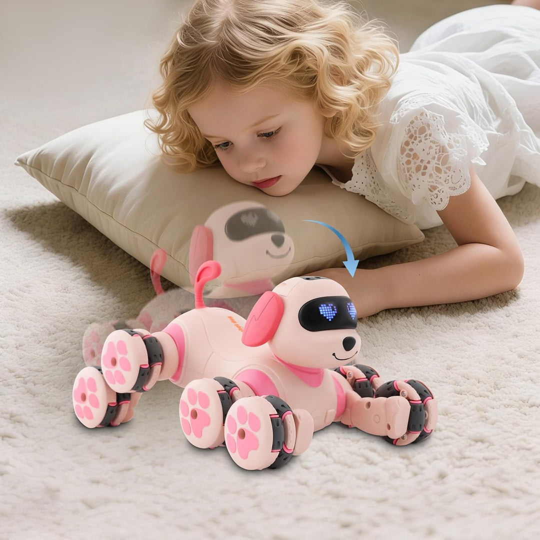Roboterhund Spielzeug, 8-Rad-Stunt Roboter mit Fernsteuerung & Gestensteuerung für Kinder ab 8, Tanz