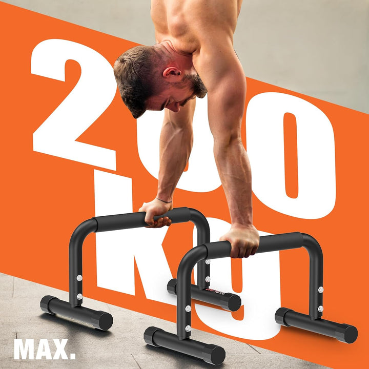 DH FitLife Verstellbare Bars (30-35cm) für Calisthenics | 2 Stufige Liegestützgriffe & Parallettes |