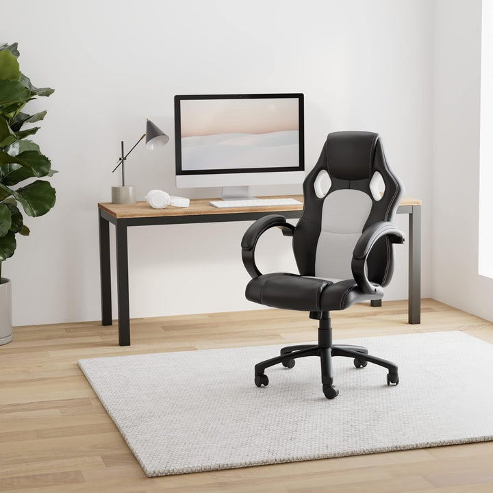 TRESKO Racing Chefsessel Bürostuhl Drehstuhl 14 Farbvarianten, gepolsterte Armlehnen, Wippmechanik,