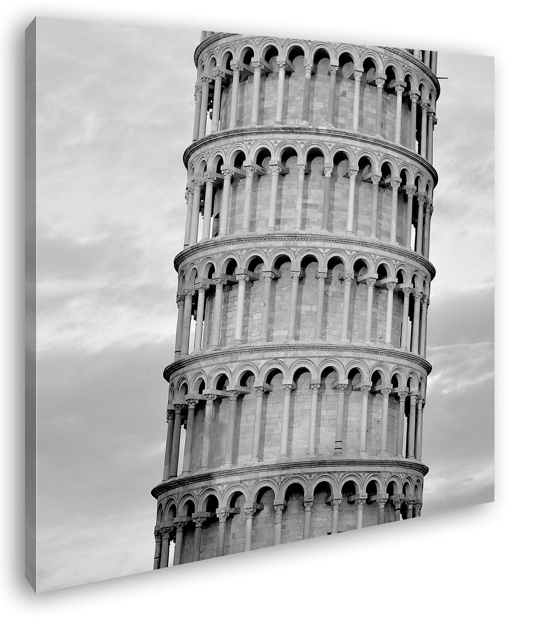 deyoli Ausschnitt des Schifferturm von Pisa Format: 60x60 Effekt: Schwarz&Weiss als Leinwandbild, Mo