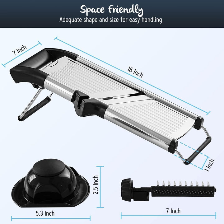 ADOV Gemüseschneider, Multifunktion Mandoline Gemüsehobel mit Edelstahl Klingen, Professionelle Vers