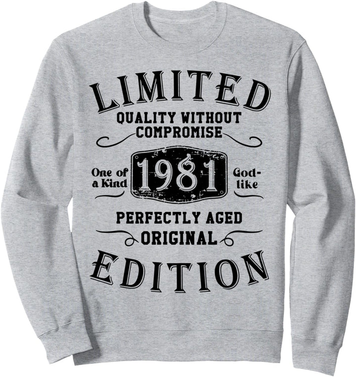 Geburtstag 1981 Limited Edition Geschenk Used Grunge Vintage Sweatshirt