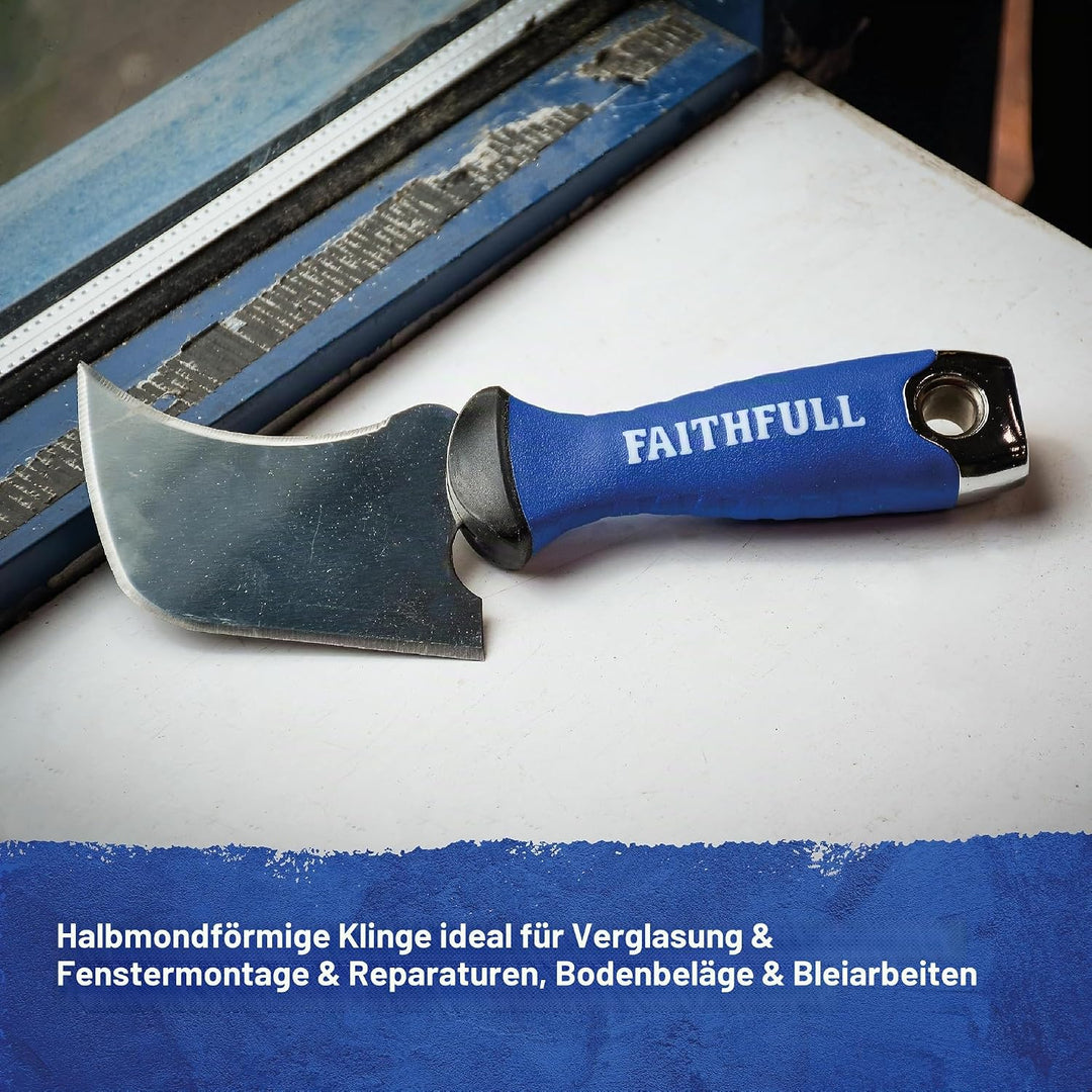 Faithfull SGWINDME Profi Fenstermesser Quarter Moon, Blau