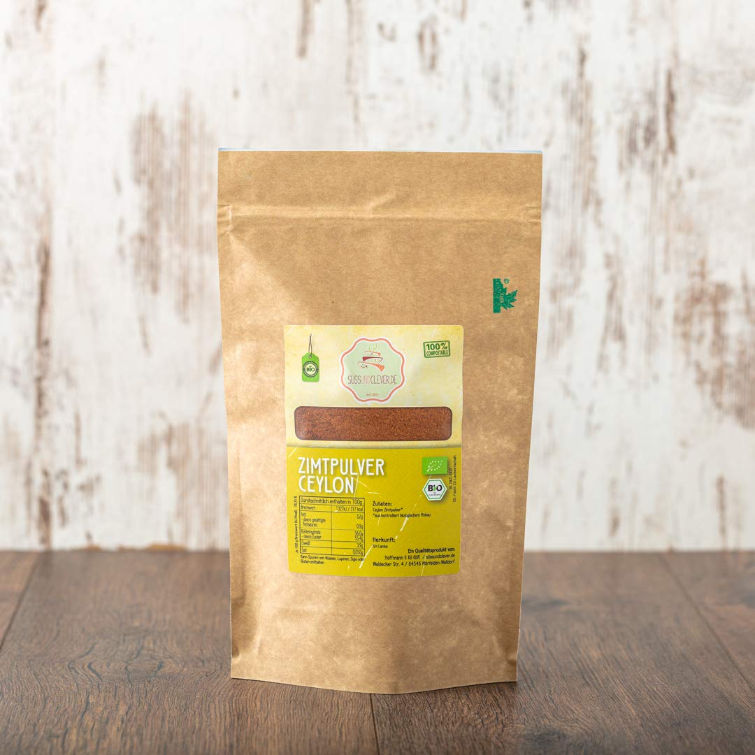 süssundclever.de® Bio Ceylon Zimt, gemahlen | 500g | Zimtpulver | Premium Qualität | plastikfrei und