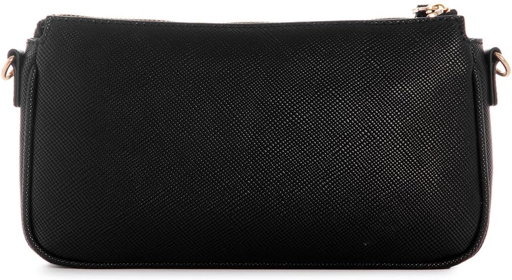 GUESS Damen Noelle Dbl Pouch Crossbody Bag Schwarz, Schwarz