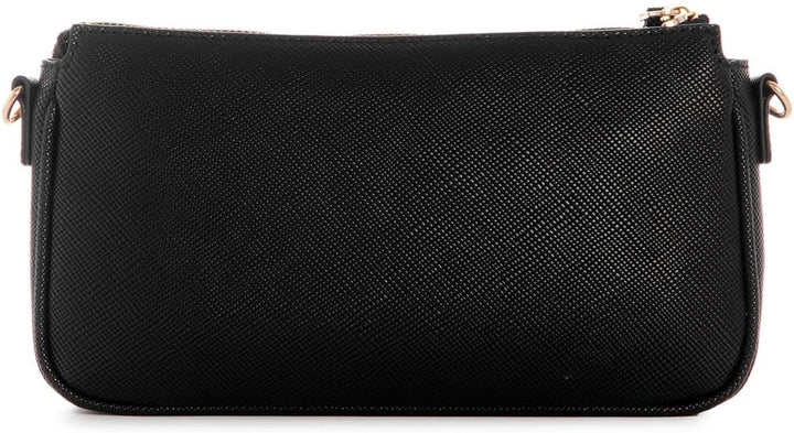 GUESS Damen Noelle Dbl Pouch Crossbody Bag Schwarz, Schwarz